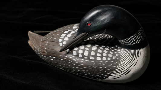 Val Waugh Signed Hand-Carved & Painted Loon Decoy 15.5