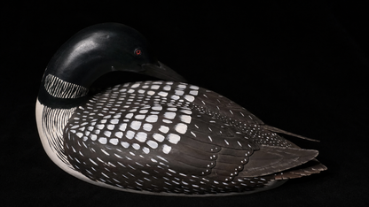 Val Waugh Signed Hand-Carved & Painted Loon Decoy 15.5