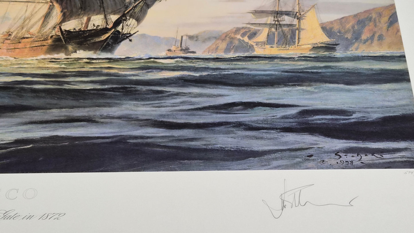John Stobart — San Francisco: “Dashing Wave” Entering the Golden Gate in 1872 — Signed Limited Edition
