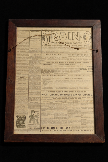 1880s Reprint Abraham Lincoln Assassination 1865 New York Herald Grain-O Coffee