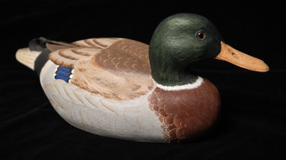 Val Waugh Hand Carved Mallard Drake Duck Decoy Glass Eyes
