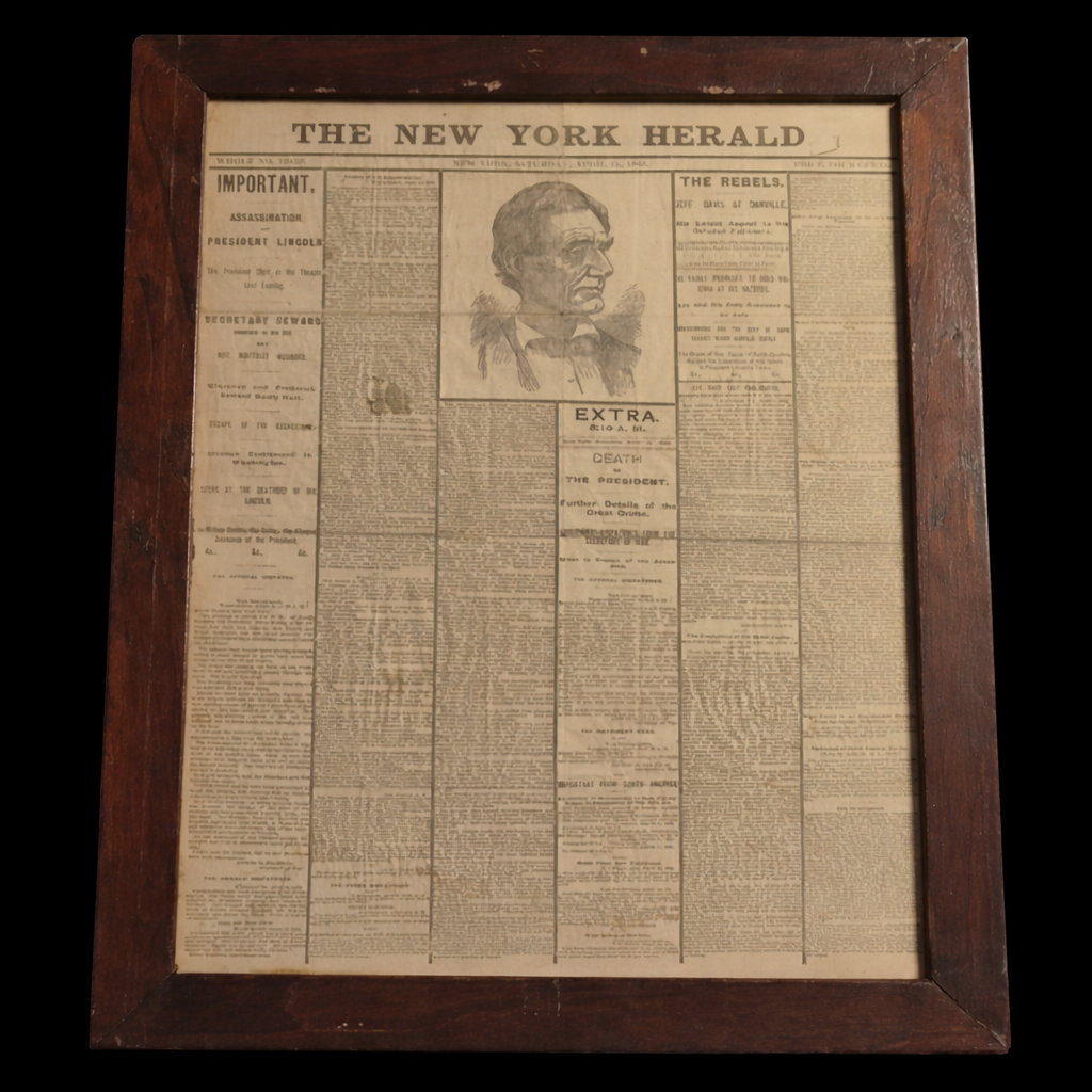 1880s Reprint Abraham Lincoln Assassination 1865 New York Herald Grain-O Coffee