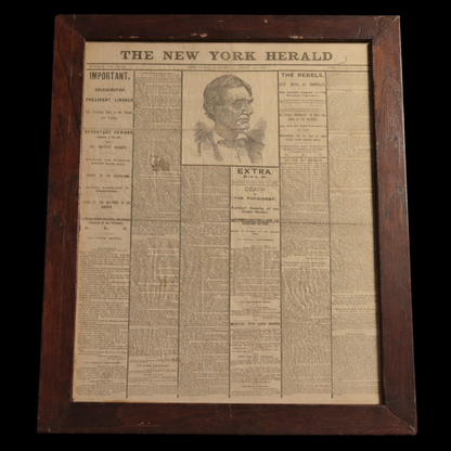 1880s Reprint Abraham Lincoln Assassination 1865 New York Herald Grain-O Coffee