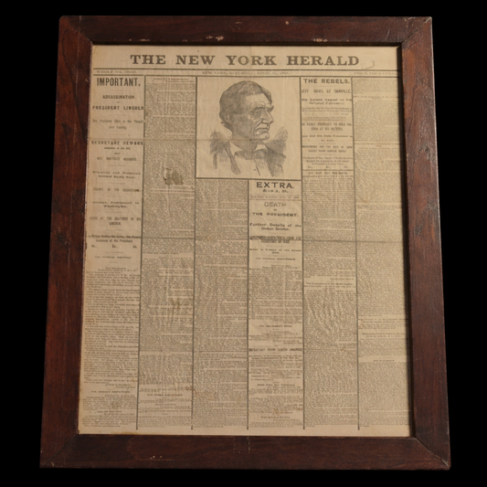 1880s Reprint Abraham Lincoln Assassination 1865 New York Herald Grain-O Coffee