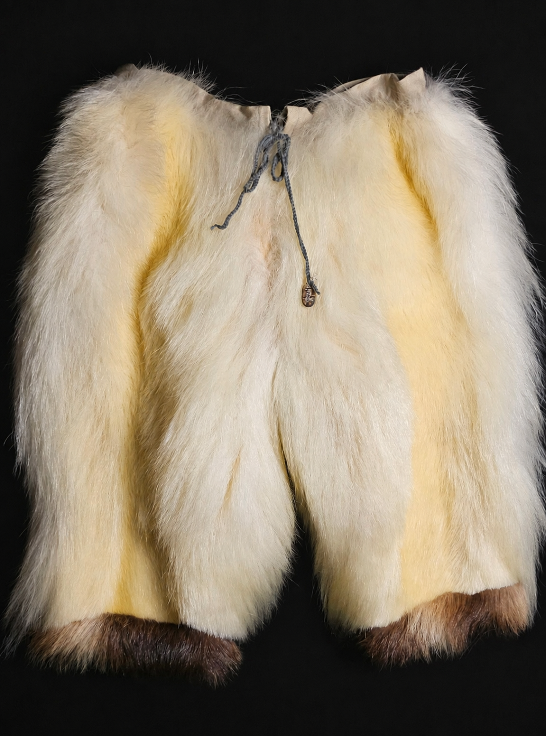 Authentic Traditional Inupiat Polar Bear Fur Pants with Wolverine Trim