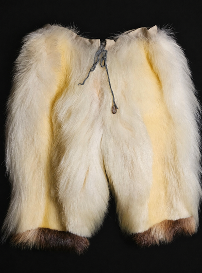 Authentic Traditional Inupiat Polar Bear Fur Pants with Wolverine Trim