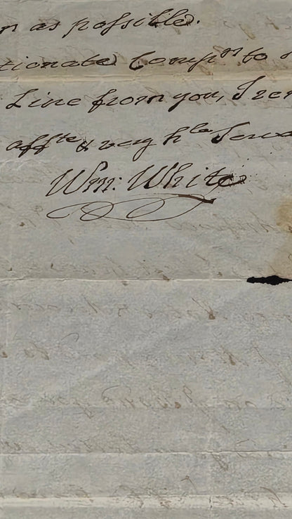 RARE 1825 ALS Bishop William White - Founding Father Chaplain - Philip Church / Hamilton Interest