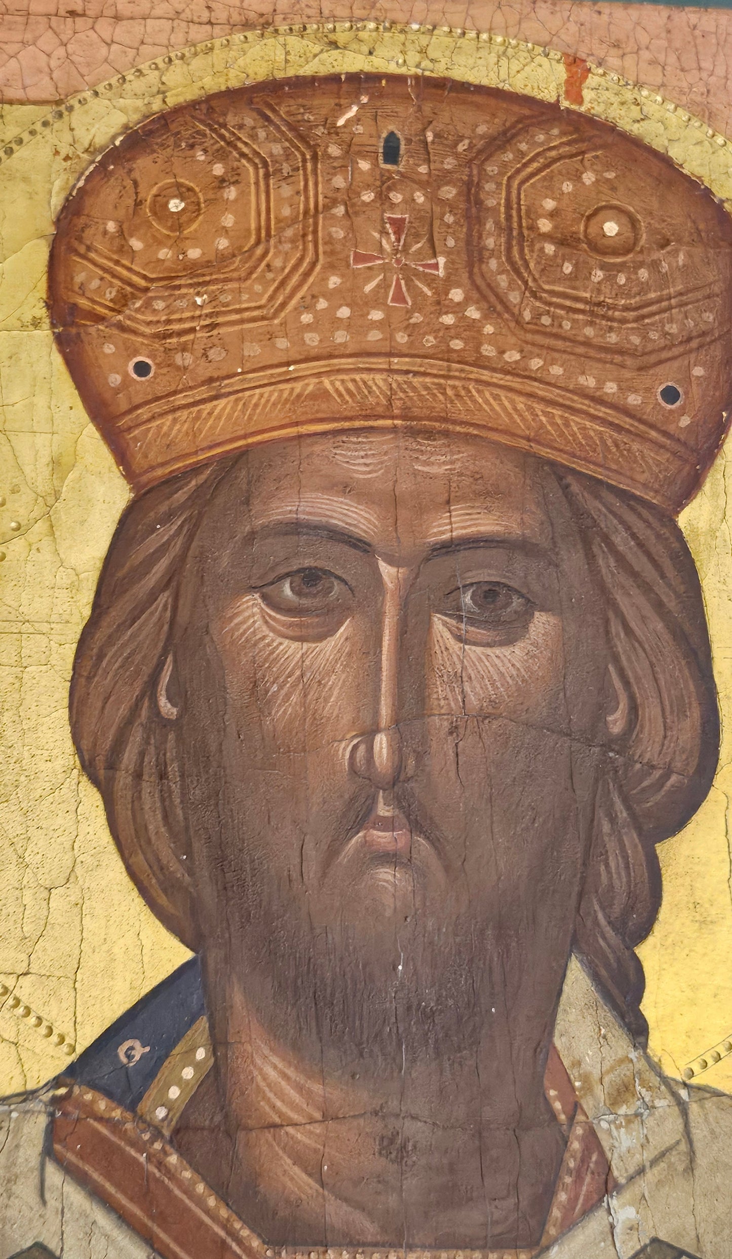 18th–Early 19th-Century Orthodox Icon of Christ the Great Hierarch