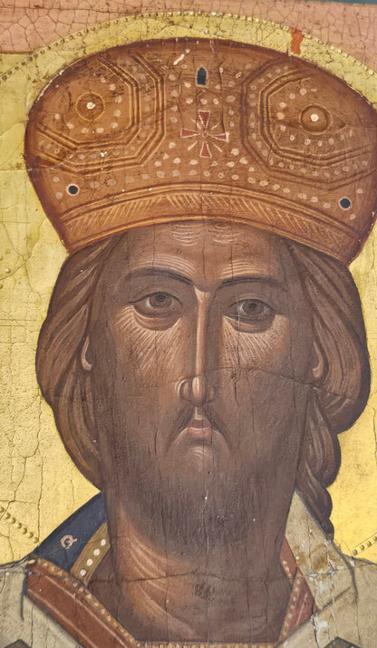 18th–Early 19th-Century Orthodox Icon of Christ the Great Hierarch