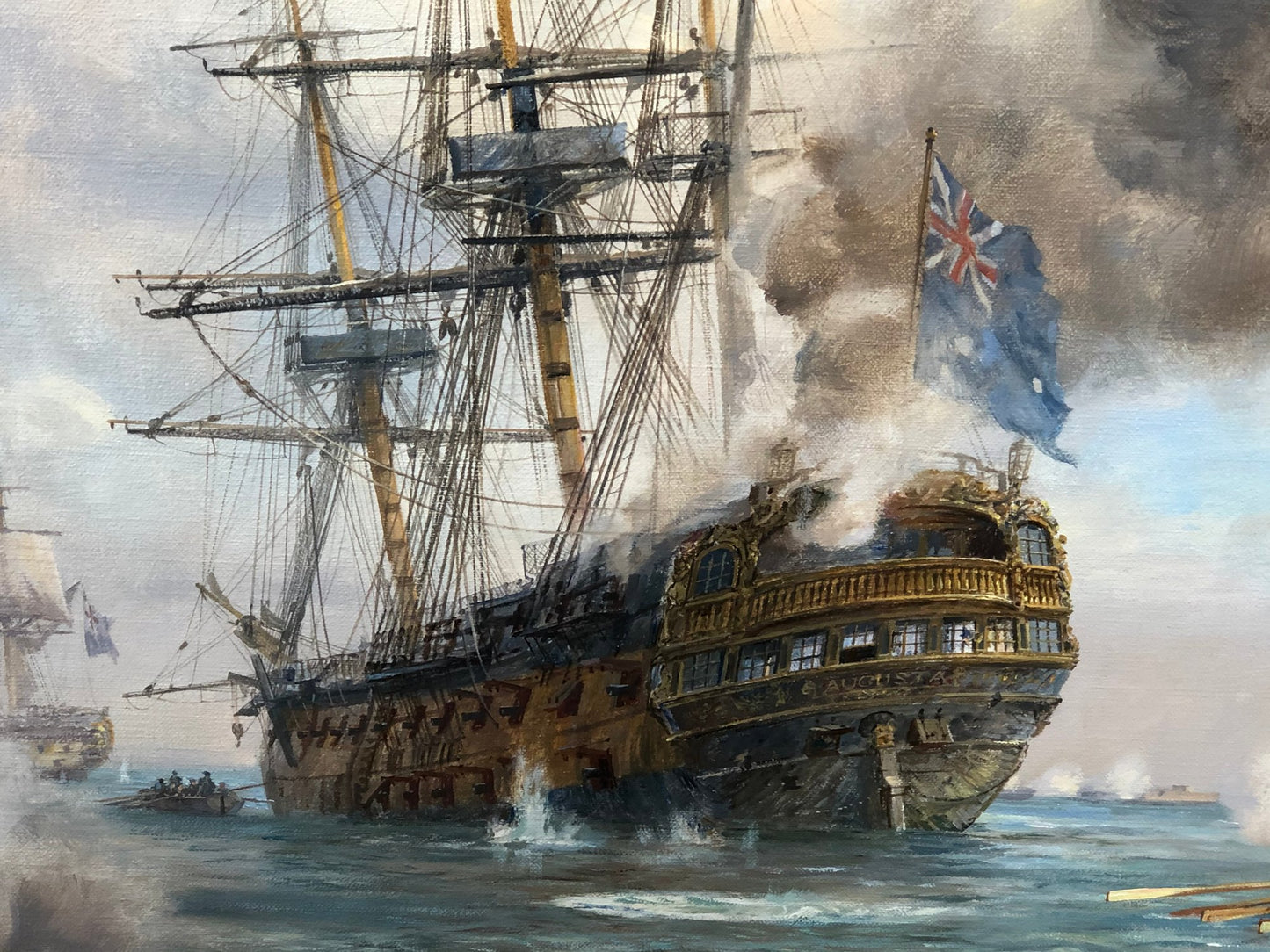 HMS Augusta, Philadelphia 1777 by Geoff Hunt