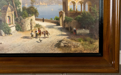 Karl Gustav Rodde — Harbor Town, Italy
Original 19th-Century Oil on Canvas
Signed “C. Rodde” (lower left)