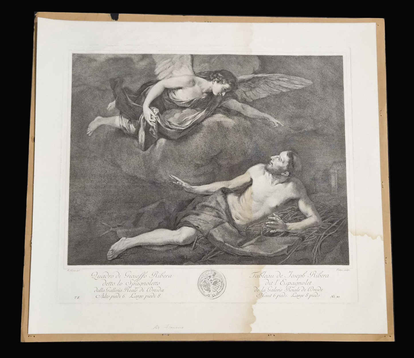 Jusepe de Ribera — Saint Francis Visited by an Angel, Royal Gallery of Dresden, 1757