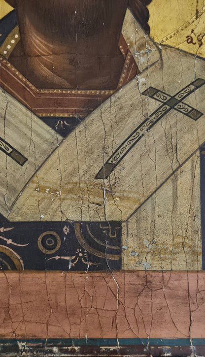 18th–Early 19th-Century Orthodox Icon of Christ the Great Hierarch