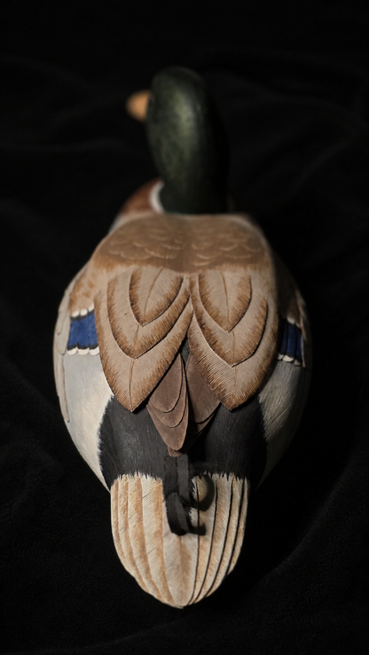 Val Waugh Hand Carved Mallard Drake Duck Decoy Glass Eyes