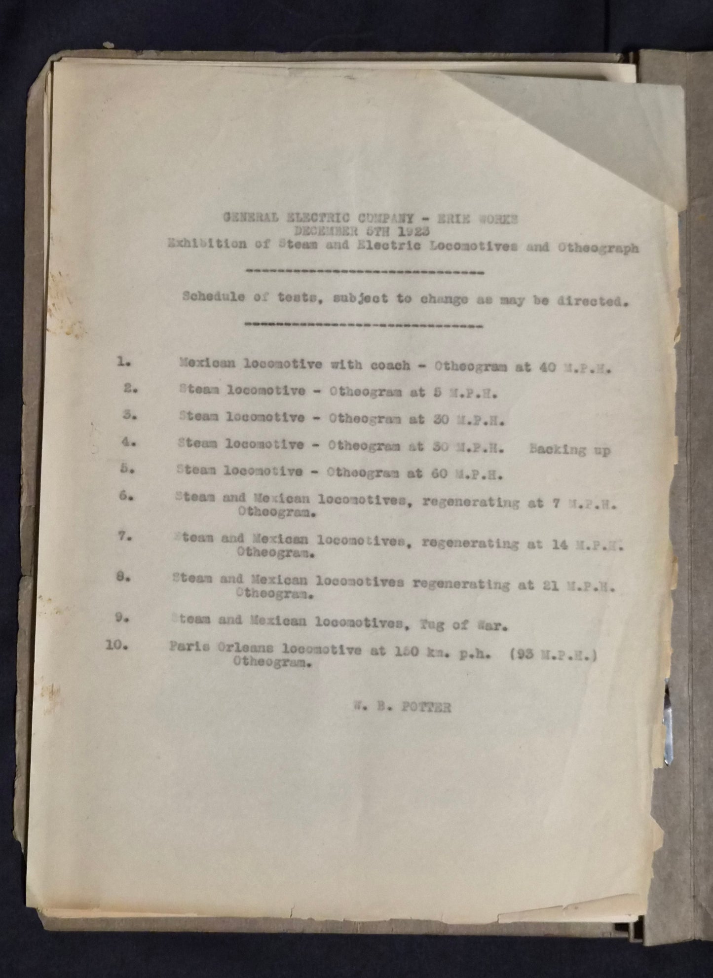 RARE Railroad Engineering Archive 1923 GE Train Tests W&LE Original Files