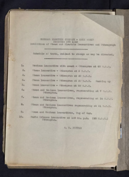 RARE Railroad Engineering Archive 1923 GE Train Tests W&LE Original Files