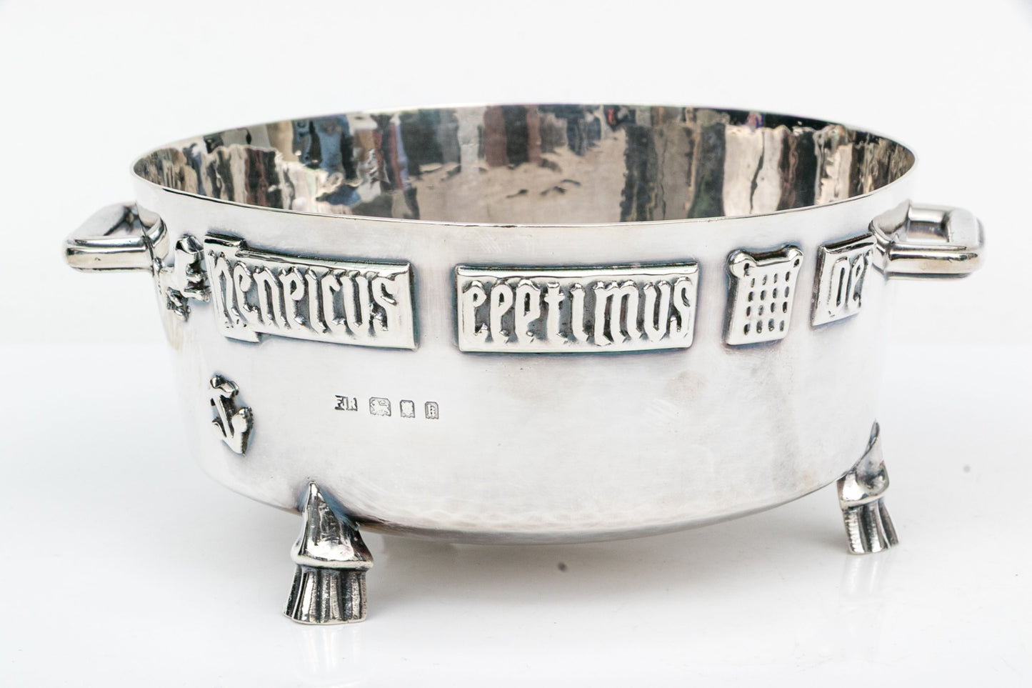 Arts & Crafts Sterling Silver Winchester Bushel Bowl  F.J. Ross & Sons, London, 1925–1926