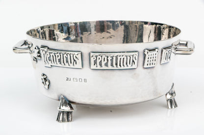 Arts & Crafts Sterling Silver Winchester Bushel Bowl  F.J. Ross & Sons, London, 1925–1926