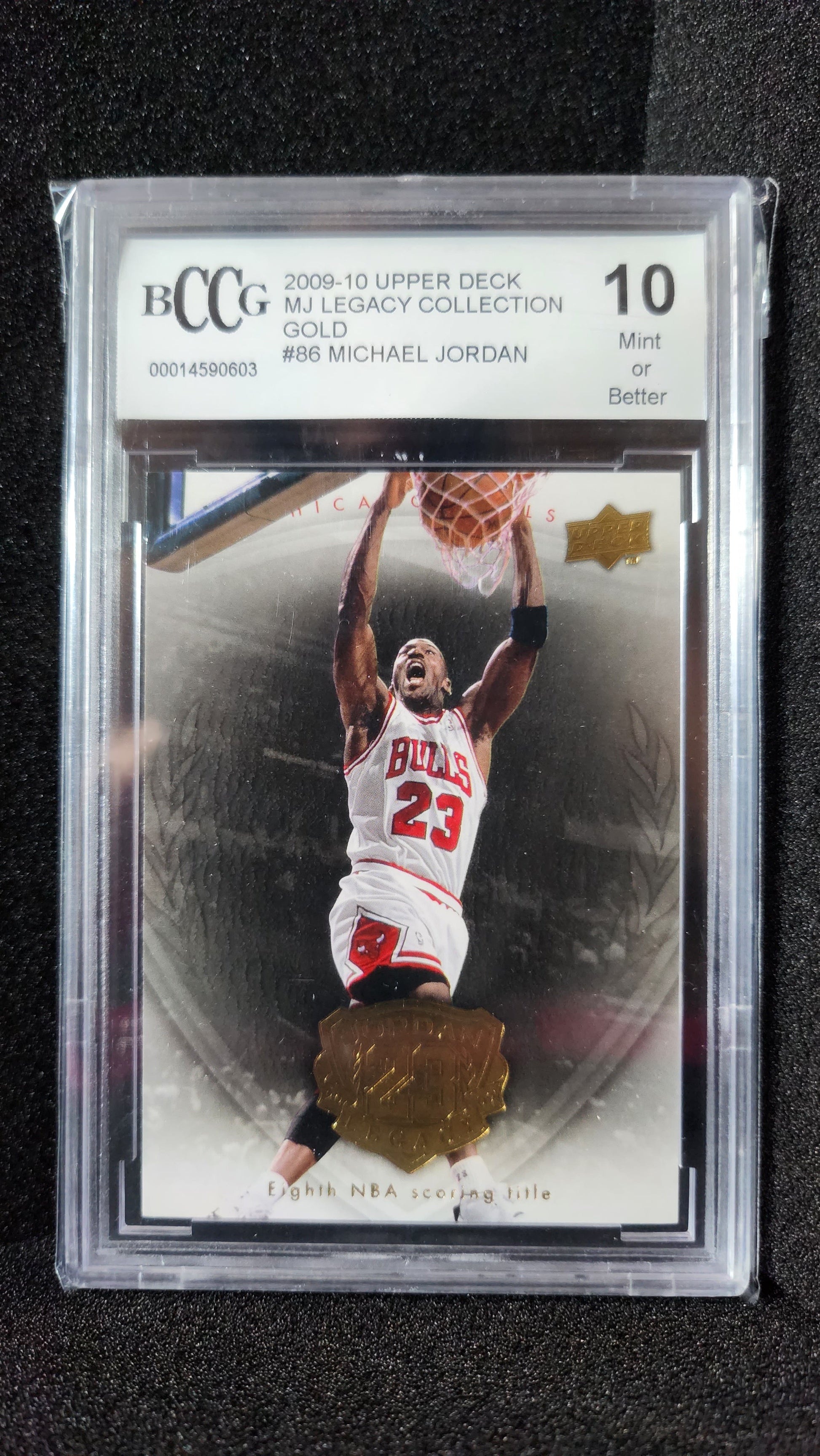 2009-2010 upper deck michael jordan legacy collection gold #86 beckett bccg 10 - 0