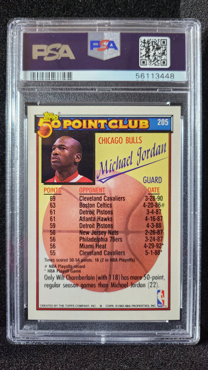 Michael Jordan 1992-93 Topps #205 - 50 PointsClub - PSA 9 | Bollëku