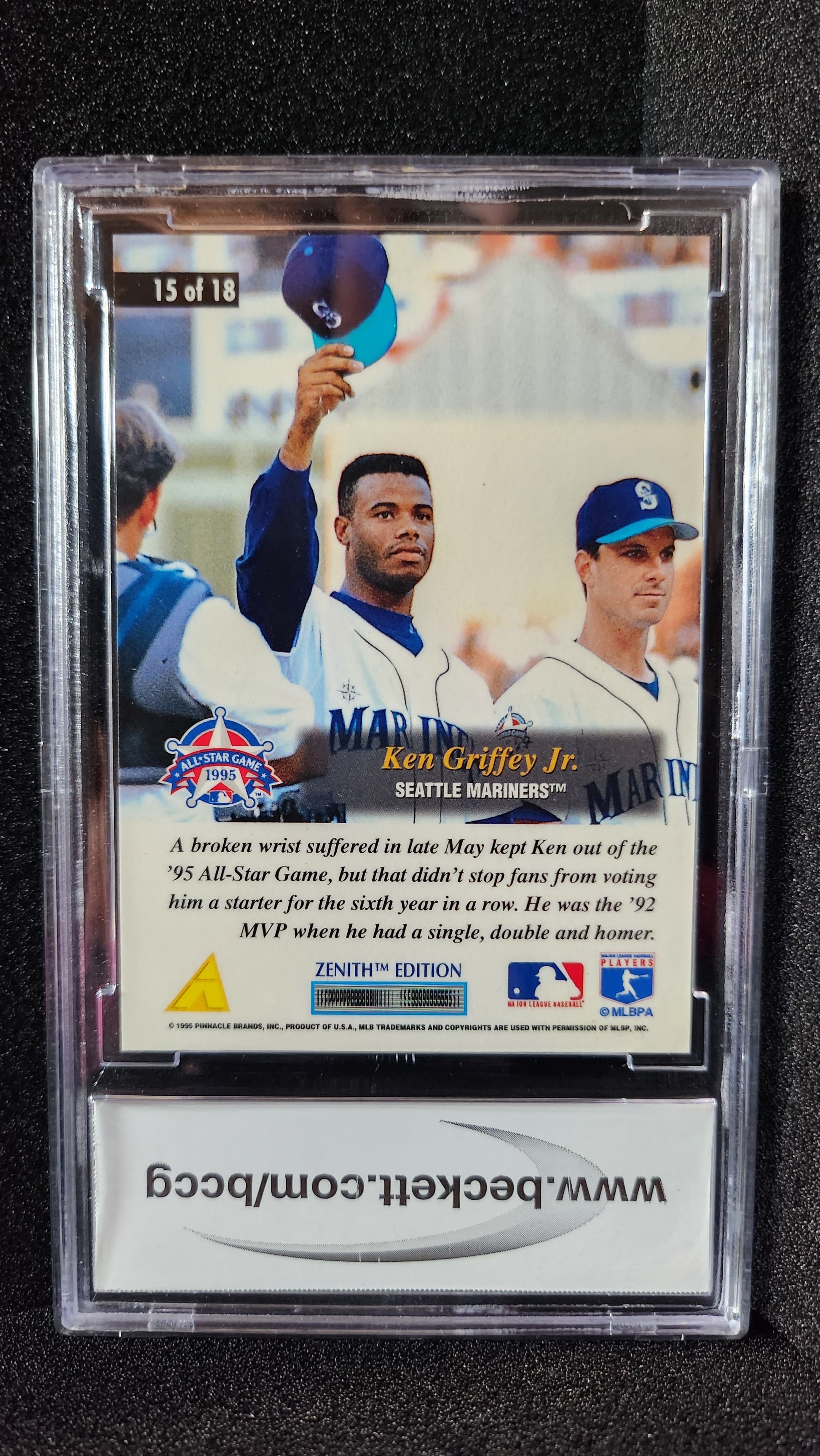 1995 KEN GRIFFEY JR ALL STAR SALUTE INSERT CARD #15/18 - PINNACLE ZENITH | Bollëku