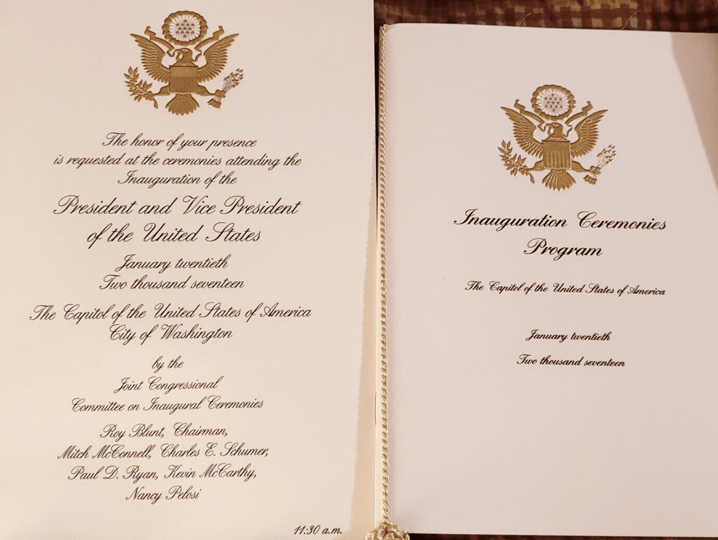 Rare - President Donald Trump & Mike Pence 2017 Complete Inauguration Invitation with Photos and Map. | Bollëku