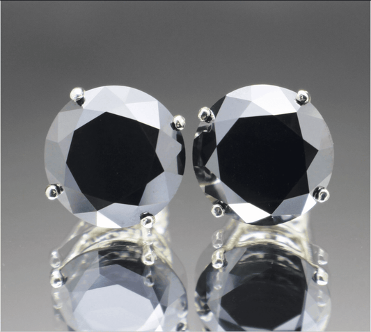 7.50tcw Real Black Diamond Stud Earrings | Bollëku