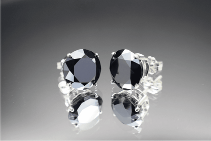 7.50tcw Real Black Diamond Stud Earrings | Bollëku