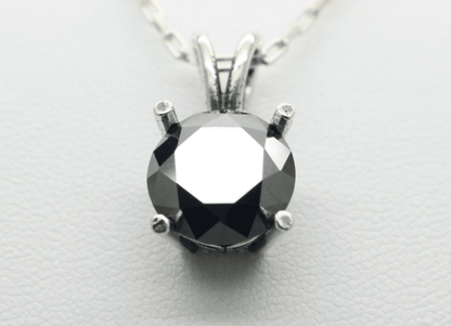 5.00cts 11.30mm Real Black Diamond Pendant | Bollëku