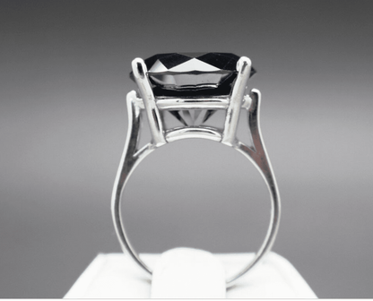 8.52cts 14.36mm Real Black Diamond Ring | Bollëku