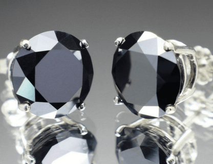 00tcw real natural black diamond stud earrings - 1