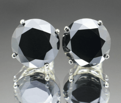 00tcw real natural black diamond stud earrings - 0